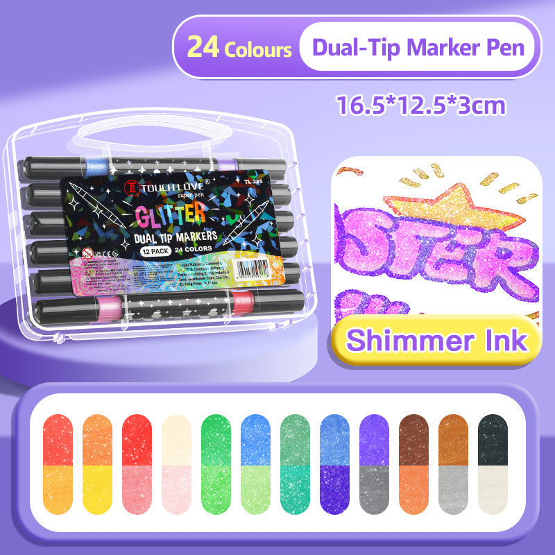 Carioca Glittermarker – 6 Stuks Met 1 Mm Punt, Waterbasis, Lichtecht, Voor Glitterdecoraties