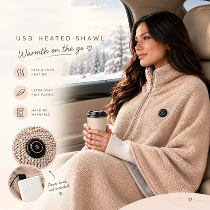 🔥 Kerstaanbieding — 50% KORTING! ❄️ Blijf de hele winter warm — Draagbare elektrische verwarmde deken-sjaal