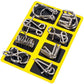 Metallische puzzelringen, acht sets blauw