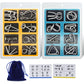 Metallische puzzelringen, acht sets blauw