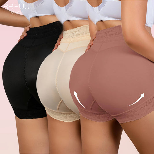 BBEUU 3-delige set shapewear-slipjes met hoge taille en antislip siliconenband – Rekbaar, ademend en naadloos, voor een platte buik en een strakker achterwerk, voor dagelijks zelfvertrouwen. Basic, minimalistische damesmodellen in diverse kleuren, 3 stuks