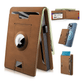 AirTag Wallet for Men - with Pop Up Aluminum Case Money Clip Slim Leather Slots Credit Card Holder RFID Blocking Bifold Minimalist Wallet