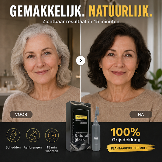 ✨TIJDELIJK 50% KORTING🌿Plantaardige Kam-In Haarverf – Eenvoudig, Grijsdekking, Voedende Formule✨