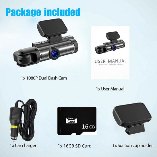 🚗📹Rij slimmer met onze 170° Wide-Angle Dash Cam - Dual Lens, 1080p Helderheid!