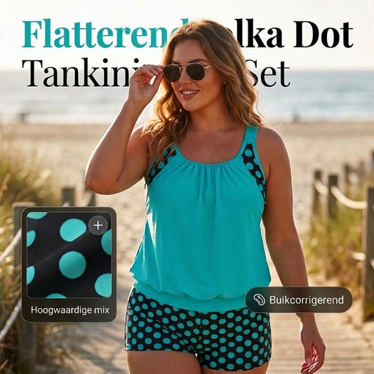 Dames Tweedelig Polkadot Zwempak