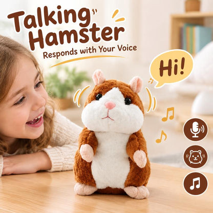 🐹 60% KORTING – Pratende Hamsterknuffel van 15 cm | Herhaalt Geluid en Beweegt Zijn Kopje