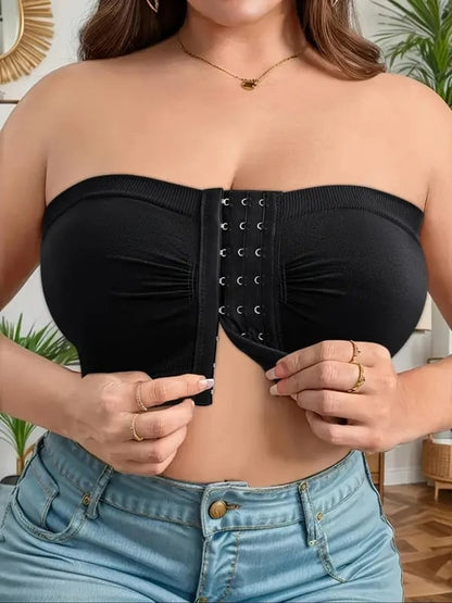 Strapless Ademend BH met Voorsluiting voor Grote Maten