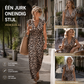 👗Nieuw binnen 50% KORTING!🥰Damesjurk met V-hals en luipaardprin