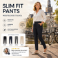 ⏰🎁Hoge elastische broek voor dames met zakken met ritssluiting