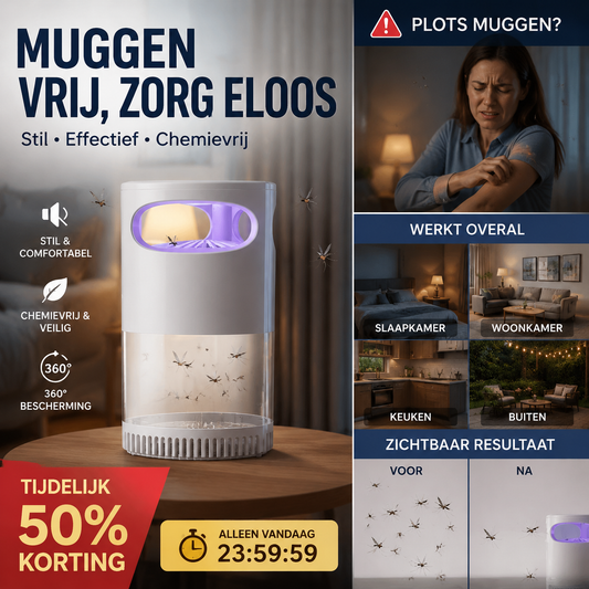 🦟 Stille UV Muggenlamp / Insectenval | Geruisloos & Gifvrij | USB Voeding | Geschikt voor Slaapkamer Meer dan 50.000 verkocht! 🔇🌙