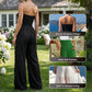🔥🎁Strapless jumpsuit met wijde pijpen en kreukels