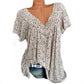 🌸Katoenen shirt met korte mouwen, V-hals en print