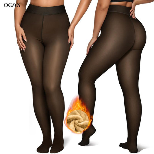 Magische panty met fleecevoering – doorschijnend effect