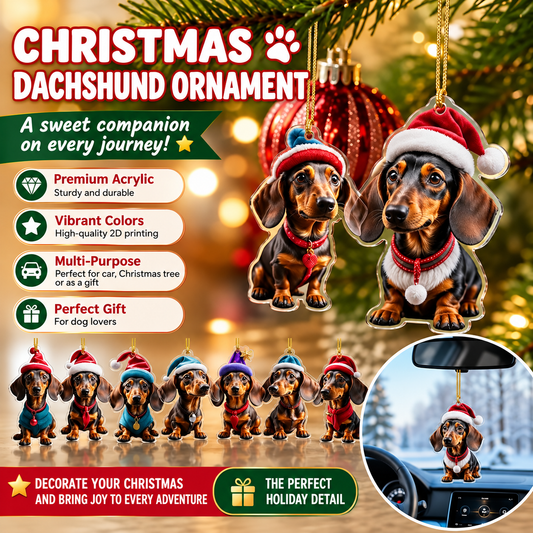 🐕 CHRISTMAS SALE – KOOP 2, KRIJG 1 GRATIS | Puppy Kerstornamenten | 5 Stuks per Set | Voor Kerstboom & Feestdecoratie