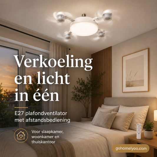 🔥🔥Douanesubsidie!!!🌀 Nieuwe plafondventilatorlamp met E27-fitting – 2-in-1 stille LED-ventilator met afstandsbediening, energiezuinige combinatie van verkoeling & verlichting voor thuis, in de slaapkamer