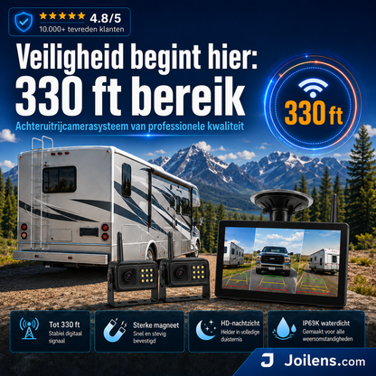 🔥🎁Nieuwe KORTING van 50%🔥Draadloos achteruitrijcamerasysteem in 1080p H