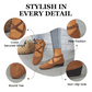 🌹Elegante effenkleurige schoenen met elastische bandjes en lage wigzool