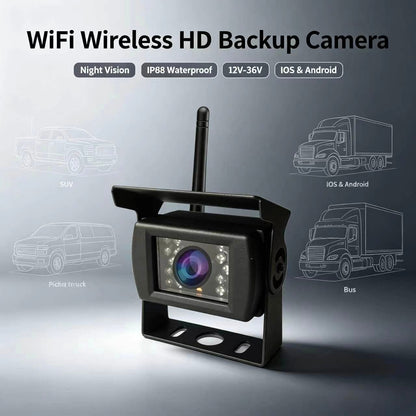 🚗NU 50% KORTING!🚗✨Universele WiFi Draadloze Achteruitrijcamera｜HD Nachtzicht voor Vrachtwagen, Pickup & Bus, iOS & Android Compatibel