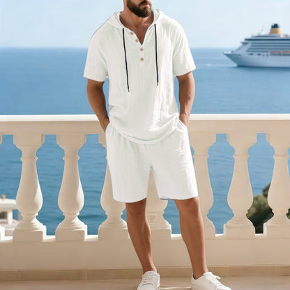 Premium tweedelig zomerpak voor heren | Casual shirt met korte mouwen + korte broek