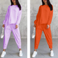 🌸✨Dames set van katoen met een sweatshirt met lange mouwen en een broek, met een asymmetrische zoom