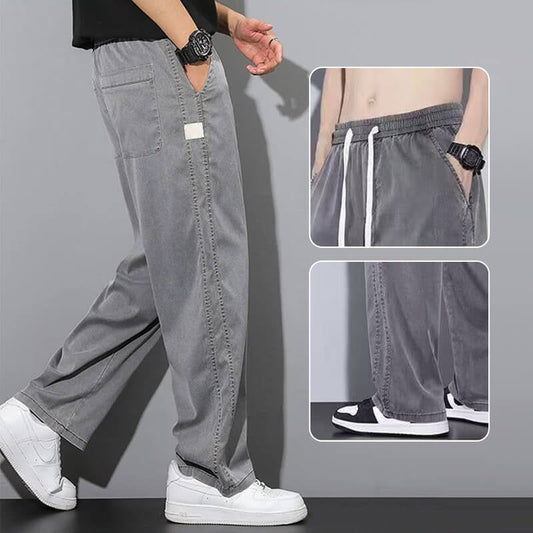 🔥🎁Heren Tencel Ademende Wijde Pijp All-Match Casual Broek