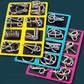 Metallische puzzelringen, acht sets blauw
