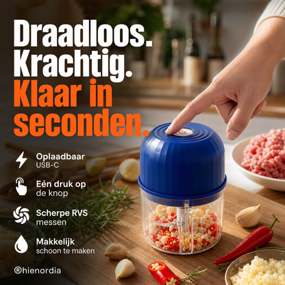 ⏰🎁Draadloze, energiezuinige elektrische mini-voedselhakke