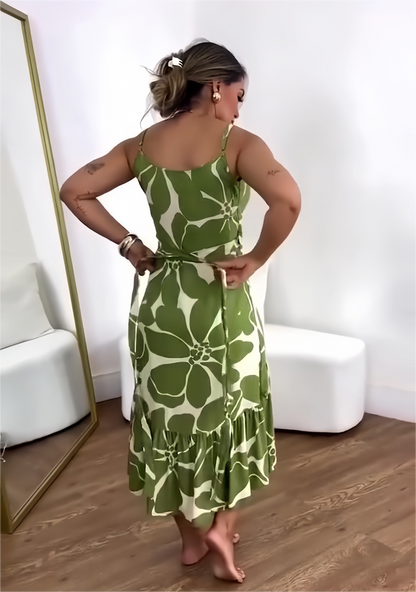 🏖️Summer Hot Sale 50% OFF🌼Women's Casual Resort Print Gathered Tunic Dress
