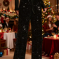 💖 LAATSTE DAG UITVERKOOP 50% KORTING🥰Dames wijde broek met pailletten en elastische tailleband