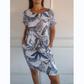 🌷Dames Jurk met Ronde Hals & Botanische Print – Fris, Comfortabel & Perfect voor het Voorjaar