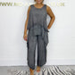 Super lage korting Casual mouwloze losse top en broekpak voor dames in grote maten
