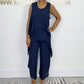 Super lage korting Casual mouwloze losse top en broekpak voor dames in grote maten