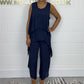 Super lage korting Casual mouwloze losse top en broekpak voor dames in grote maten