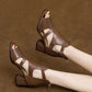 [35-40] Zachte onderkant holle dikke hak zachte leren Romeinse sandalen