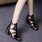 [35-40] Zachte onderkant holle dikke hak zachte leren Romeinse sandalen