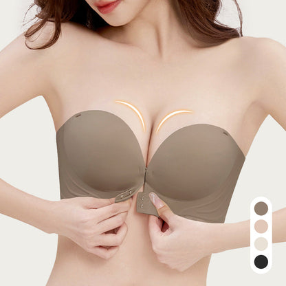 💖2026🔥 Invisible Strap Front Buckle Push Up Bra