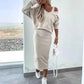 🔥LIVRAISON GRATUITE🌸Ensemble 2 pièces pour femme : robe sans manches et pull ample à col en V