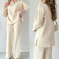 V-hals Casual Split Gebreide Tweedelige Set