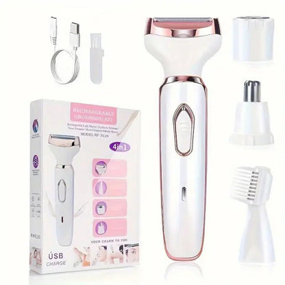 ⏰🎁4-in-1 Elektrische Draadloze Dames Lichaamshaar Scheermachine