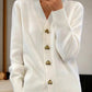 Dames Casual Winter Effen Garen Wollen Vest Met Knopen