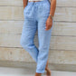 👖 NU 50% KORTING! 🌿 Damesbroek met elastische taille, katoen en linnen, wijde pijpen – ademend, lichtgewicht en comfortabele pasvorm ☀️