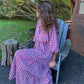 Dames elegante maxi-jurk met pofmouwen, bloemenprint en boho-stijl