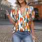✨Dames Geprinte V-hals T-shirt met Korte Mouwen