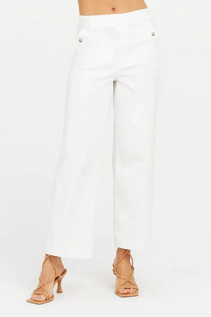 🔥2025 HOT SALE🔥Stretch Twill Cropped Broek met Wijde Pijpen