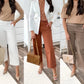 🔥2025 HOT SALE🔥Stretch Twill Cropped Broek met Wijde Pijpen