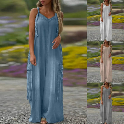 🌸Speciale prijs🌸  Dames losse jumpsuit met wijde pijpen en zakken
