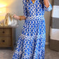 🎉Lenteaanbieding: 50% korting🌸 Maxi-jurk met V-hals voor dames met geometrische print