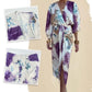 ⏰🎁Elegante tweedelige wikkeljurkset met aquarelmotief voor dames