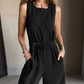 Elegante mouwloze jumpsuit met wijde pijpen voor dames