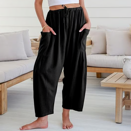 💥Speciale prijs deze week 🎁☀️Dames linnen wijde broek met zakken